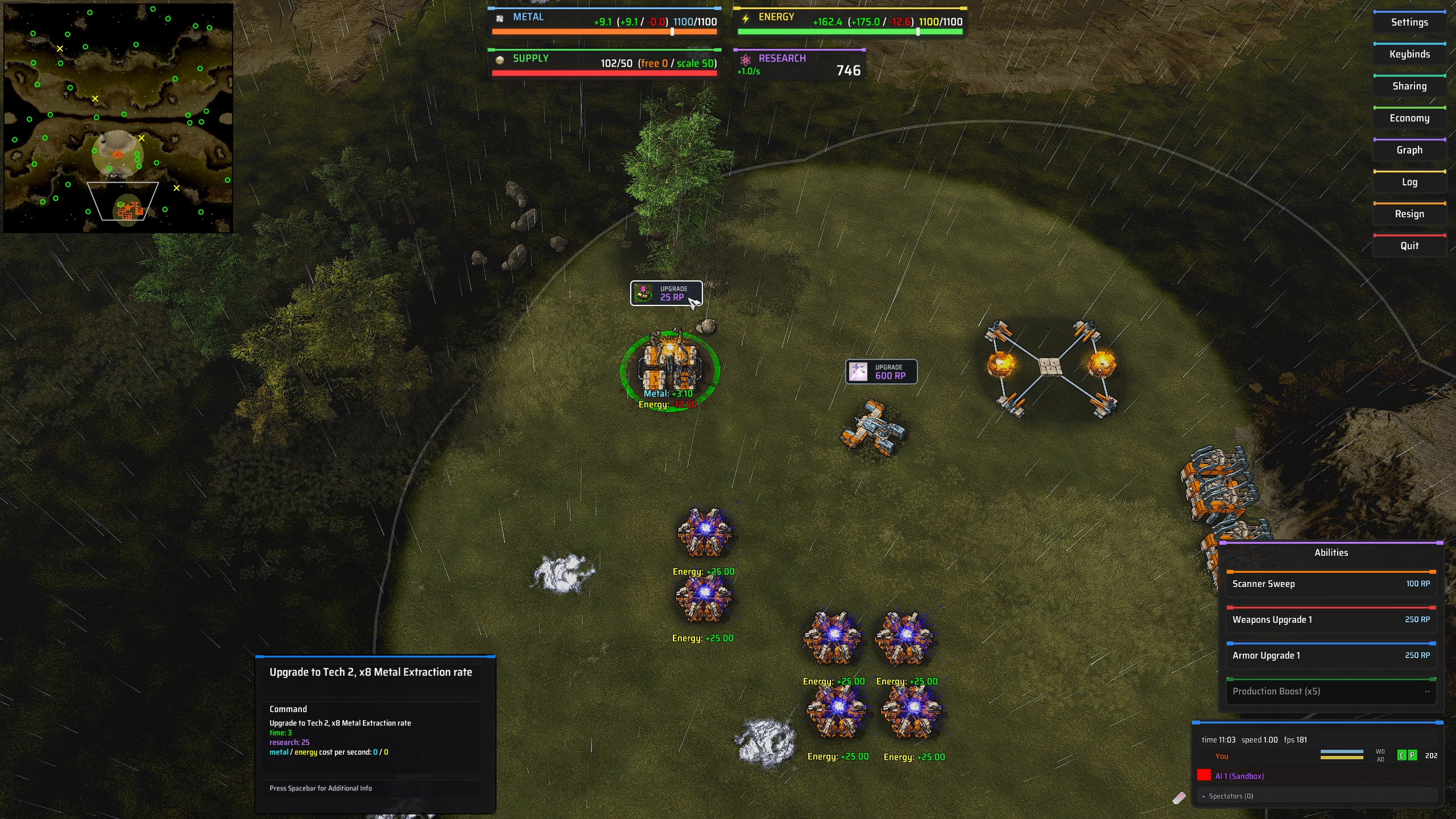 Placeholder: an EM Converter on a resource location with upgrade buttons in the orders menu